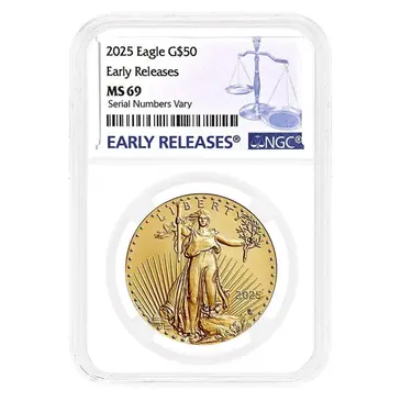 Default 2025 1 oz Gold American Eagle NGC MS 69 ER