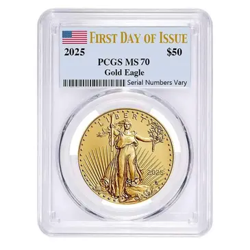 Default 2025 1 oz Gold American Eagle PCGS MS 70 FDOI