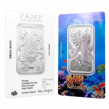 Default 2025 1 oz PAMP Suisse Nature's Grip Giant Octopus Silver Coin Bar