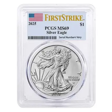 Default 2025 1 oz Silver American Eagle PCGS MS 69 FS (Flag)