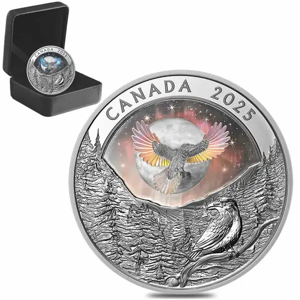 Default 2025 Canada 1 oz Moon Sky - Raven Silver Coin .9999 Fine