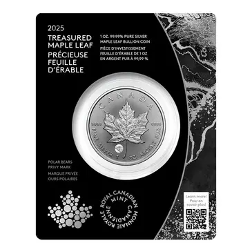 Default 2025 Canada 1 oz Treasured Silver Maple Leaf Polar Bears Privy Coin (in Assay)