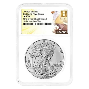 Default 2025 Eagle Privy 1 oz Silver American Eagle NGC MS 70 One of First 50K