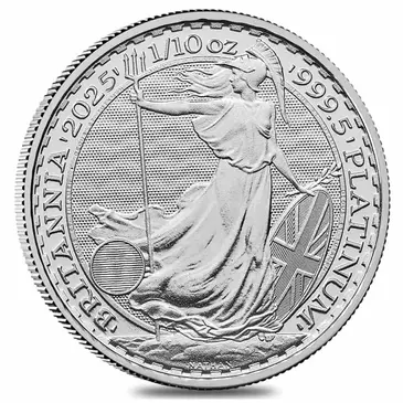 Default 2025 Great Britain 1/10 oz Platinum Britannia Coin BU
