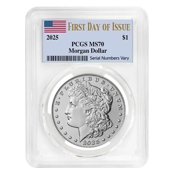 Default 2025 Morgan Silver Dollar PCGS MS 70 FDOI