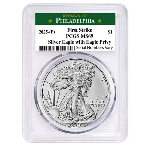 Default 2025 (P) Eagle Privy 1 oz Silver American Eagle PCGS MS 69 FS Philadelphia
