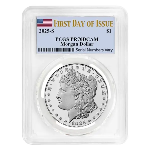 Default 2025-S Morgan Silver Dollar Proof Coin PCGS PF 70 FDOI