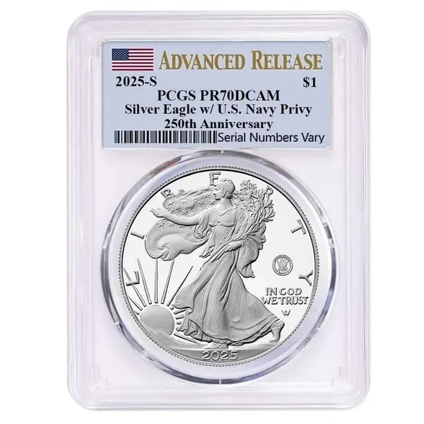 Default 2025-S Navy Privy 1 oz Proof Silver American Eagle PCGS PF 70 AR