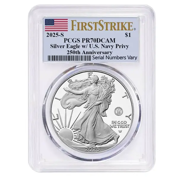 Default 2025-S Navy Privy 1 oz Proof Silver American Eagle PCGS PF 70 FS