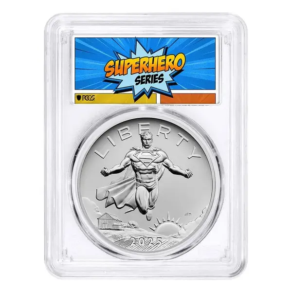 Default 2025 US Mint 1 oz DC Comics Superman Silver Medal PCGS MS 69 FS (Superhero)