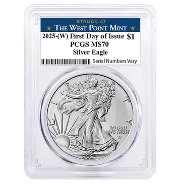 Default 2025 (W) 1 oz Silver American Eagle PCGS MS 70 FDOI West Point