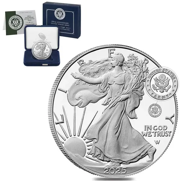 Default 2025-W US Army Privy 1 oz Proof Silver American Eagle (w/Box & COA)