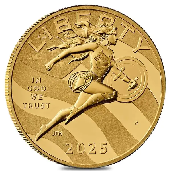 Default 2025-W US Mint 1/2 oz DC Comics Wonder Woman Proof Gold Coin (w/Box & COA)