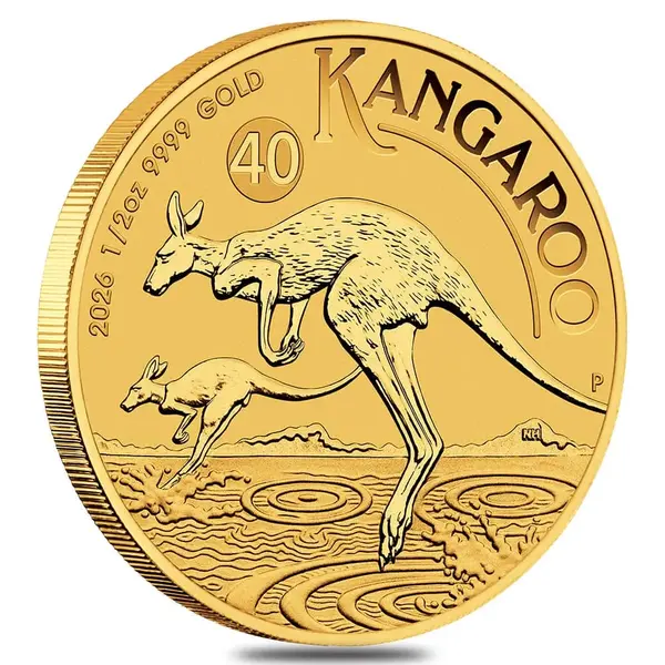 Default 2026 1/2 oz Australian Gold Kangaroo Perth Mint BU