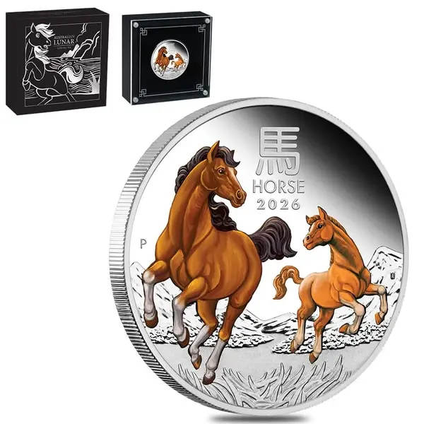Default 2026 1 oz Proof Colorized Silver Lunar Horse Perth Mint