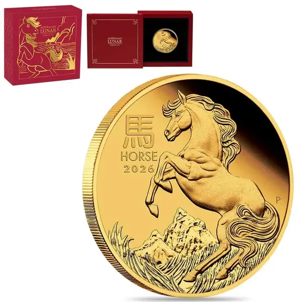 Default 2026 1 oz Proof Gold Lunar Horse Coin Australian Perth Mint