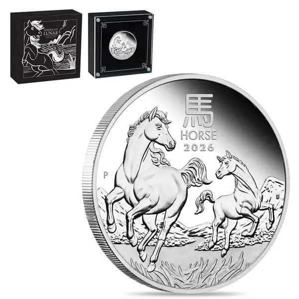 Default 2026 1 oz Proof Silver Lunar Horse Coin Australian Perth Mint