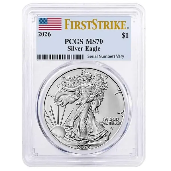 Default 2026 1 oz Silver American Eagle PCGS MS 70 FS (Flag)