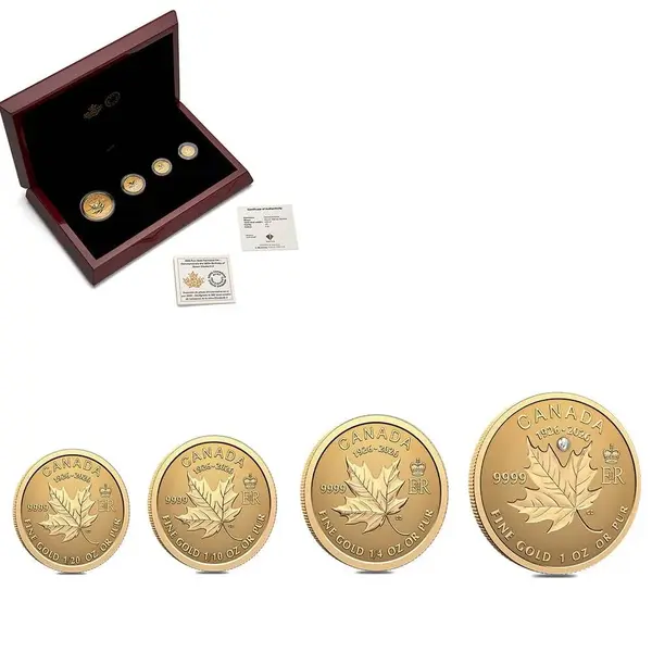 Default 2026 Canada 1.4 oz Queen Elizabeth II 100th Birthday Commem Cold 4-Coin Set