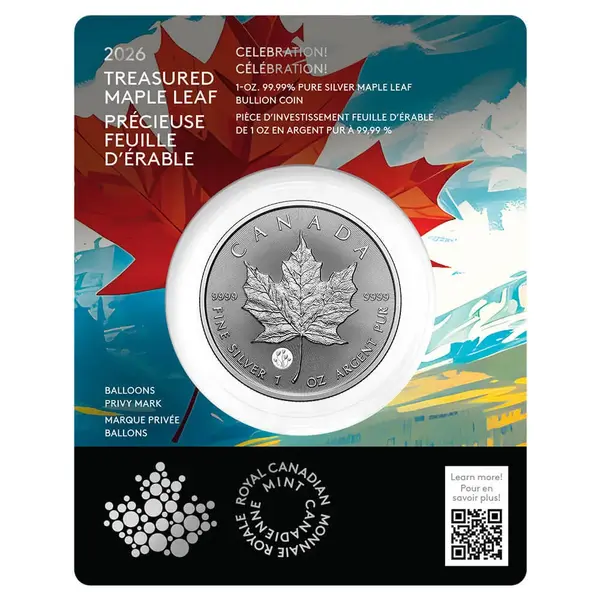 Default 2026 Canada 1 oz Treasured Silver Maple Leaf Celebration Privy Coin (in Assay)