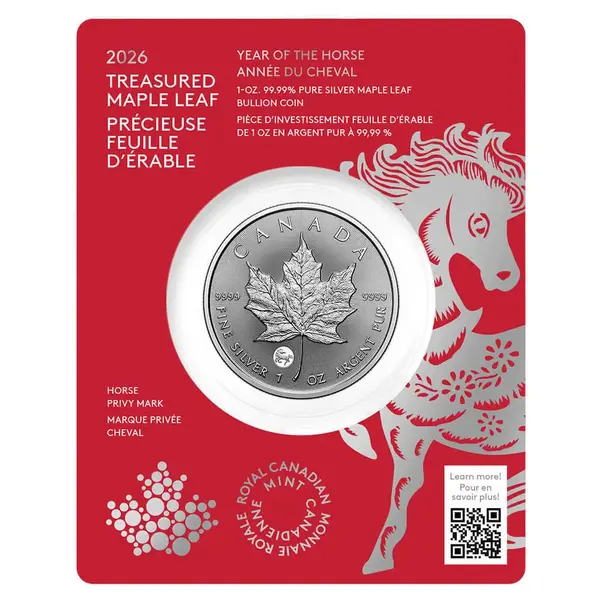 Default 2026 Canada 1 oz Treasured Silver Maple Leaf Horse Privy Coin (in Assay)