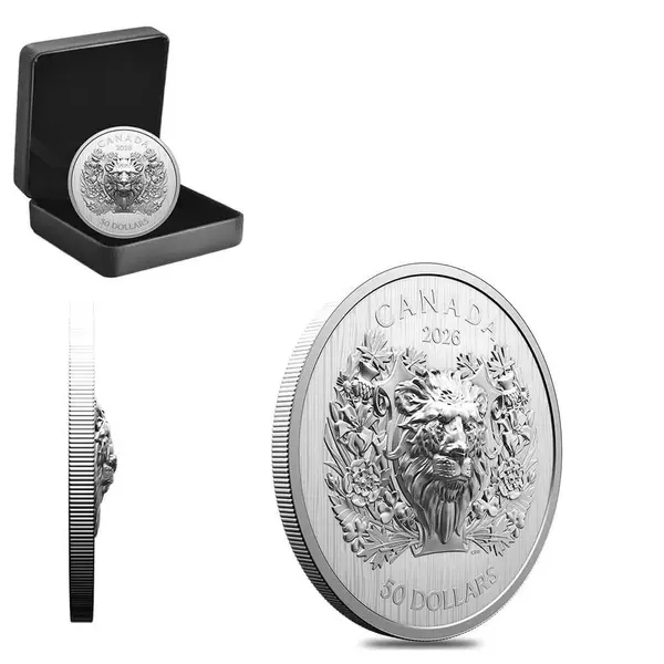 Default 2026 Canada 68 Gram Heraldic Lion Silver Coin .9999 Fine