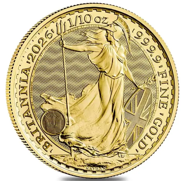 Default 2026 Great Britain 1/10 oz Gold Britannia Coin BU