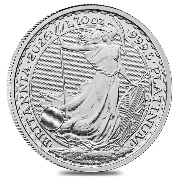 Default 2026 Great Britain 1/10 oz Platinum Britannia Coin BU