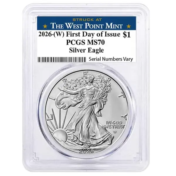 Default 2026 (W) 1 oz Silver American Eagle PCGS MS 70 FDOI West Point