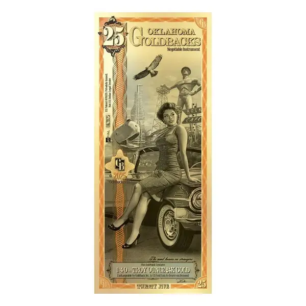 Default <!--StartFragment-->25 Oklahoma Goldback 1/40 oz 24K Gold Foil Aurum Note<!--EndFragment-->