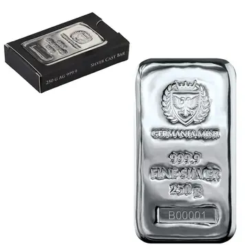 Default 250 gram Germania Mint Silver Bar .9999 Fine