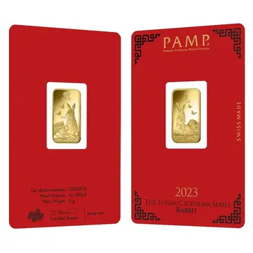 Default 5 gram PAMP Suisse Year of the Rabbit Gold Bar (In Assay)