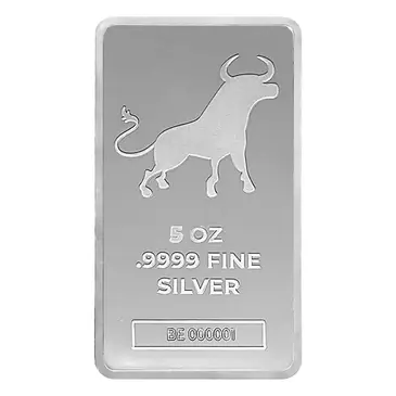 Default <p>5 oz Bullion Exchanges Silver Bar .9999 Fine</p>