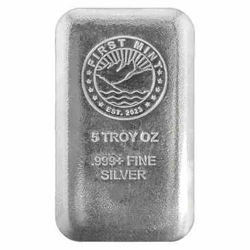 Default 5 oz First Mint Silver Cast Bar .999 Fine