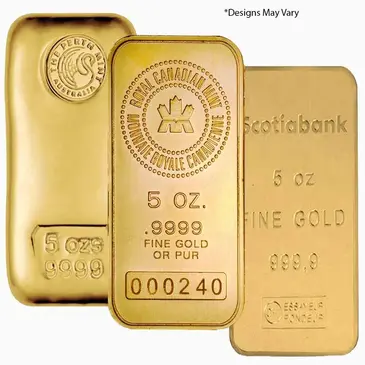 Default 5 oz Generic Gold Bar .999+ Fine (Secondary Market)