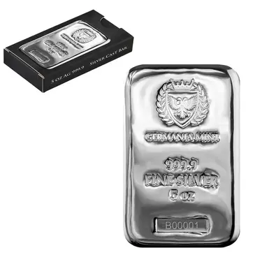 Default 5 oz Germania Mint Silver Bar .9999 Fine