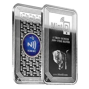 Mint ID 5 oz MintID Buffalo Silver Bar .999+ Fine (NFC Scan Authentication)