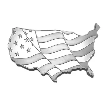 Default 5 oz USA Flag Map Elemetal Silver Coin / Bar .999 Fine (Sealed)