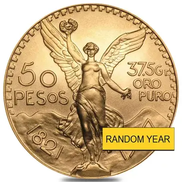 Mexican 50 Pesos Mexican Gold Coin AU/BU (Random Year)