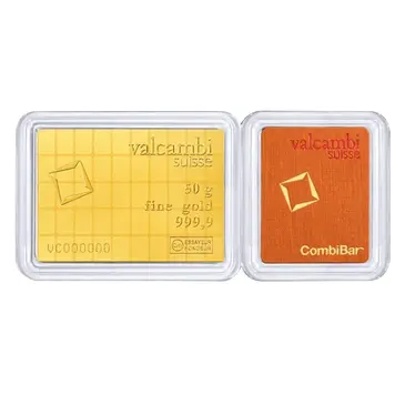 Valcambi 50 x 1 gram Gold Valcambi CombiBar .9999 Fine (In Assay)