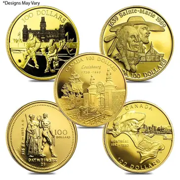 Canadian Canada 1/4 oz BU/Proof Gold $100 Commemorative Coin (Random Design)