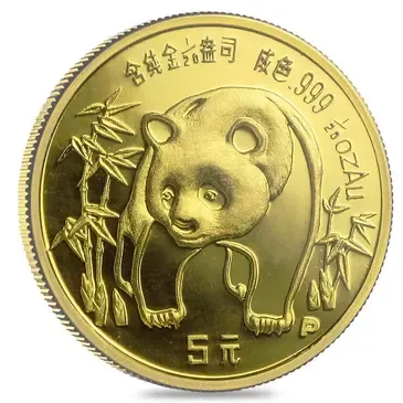 Default Chinese 1/20 oz Gold Panda Proof/Unc (Random Year, Not Sealed)