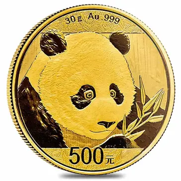 Default Chinese 30 gram Gold Panda .999 Fine BU (Random Year, Not Sealed)