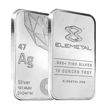 Default Elemetal Mint 10 oz Silver Bar .999 Fine (Sealed)