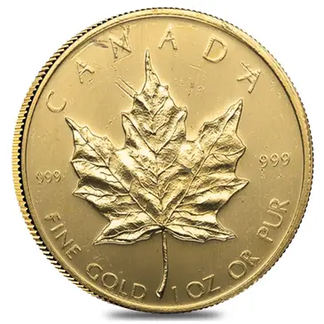 Default Gold at Spot - 1 oz Canadian Gold Maple Leaf Coin (Random Year, Abrasions)