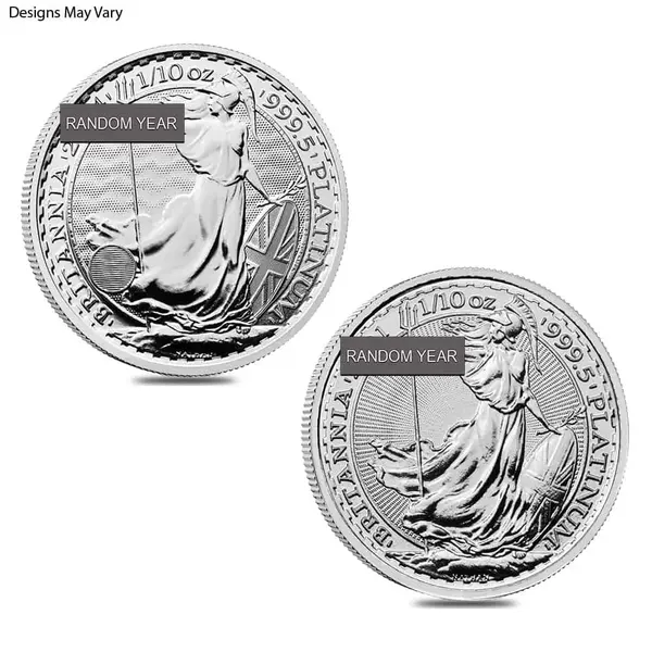 Default Great Britain 1/10 oz Platinum Britannia Coin .9995 Fine BU (Random Year)