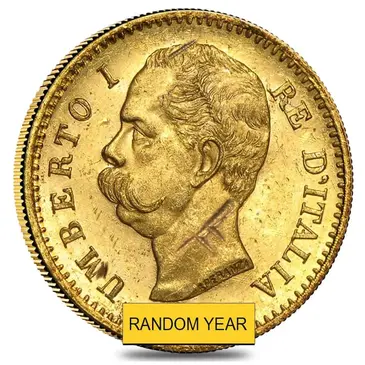 Default Italy 20 Lire Gold Coin Abrasions (Random Year, Random Design)