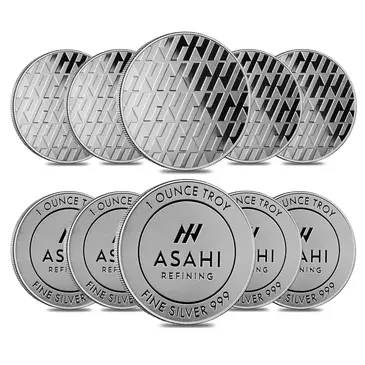 Default Lot of 10 - 1 oz Asahi Silver Round .999 Fine