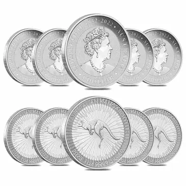 Default Lot of 10 - 2023 1 oz Australian Silver Kangaroo Perth Mint Coin .9999 Fine BU
