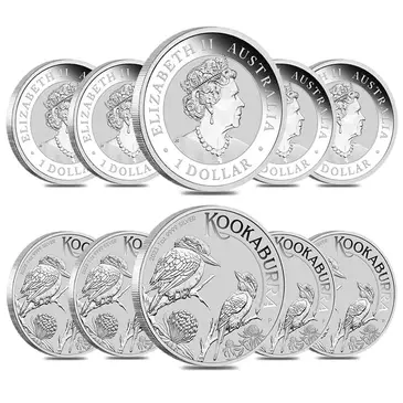 Default Lot of 10 - 2023 1 oz Silver Australian Kookaburra Perth Mint .9999 Fine BU In Cap